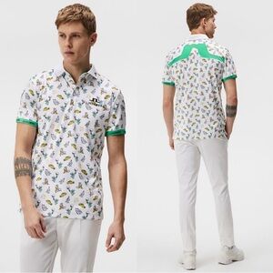 J. Lindeberg KV PGA Golf Polo Shirt Size Medium NWT White New York City Novelty